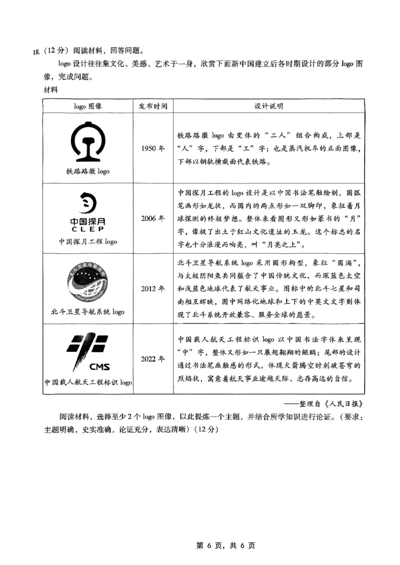 重庆市巴蜀中学高2025届高三3月适应性月考卷（六）历史_2025年3月_250316重庆市巴蜀中学高2025届高三3月适应性月考卷（六）（全科）