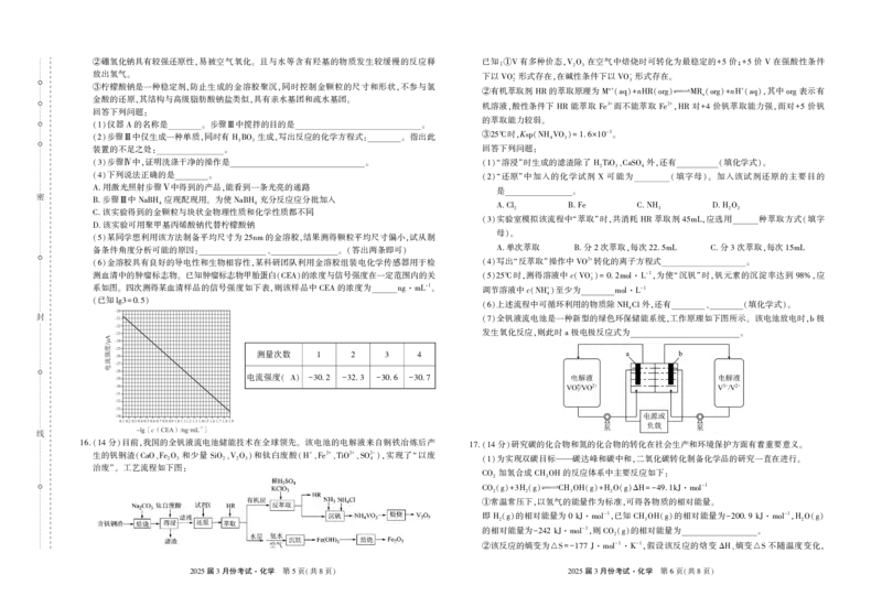 陕西省菁师联盟2025届高三3月联考化学_2025年3月_250307陕西省菁师联盟2025届高三3月联考（全科）_陕西省菁师联盟2025届高三3月联考化学