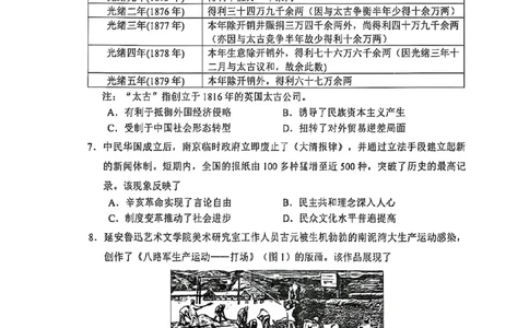 江苏省苏州市2024-2025学年高三上学期学业质量阳光指标调研历史试题_2025年1月_250115江苏省苏州市2024-2025学年高三上学期1月期末（全科）