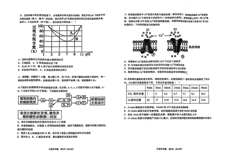 哈三中2025-2026学年度上学期高三学年第一次验收考试生物_2025年9月_250913黑龙江省哈尔滨市第三中学校2025-2026学年高三上学期9月月考（全科）