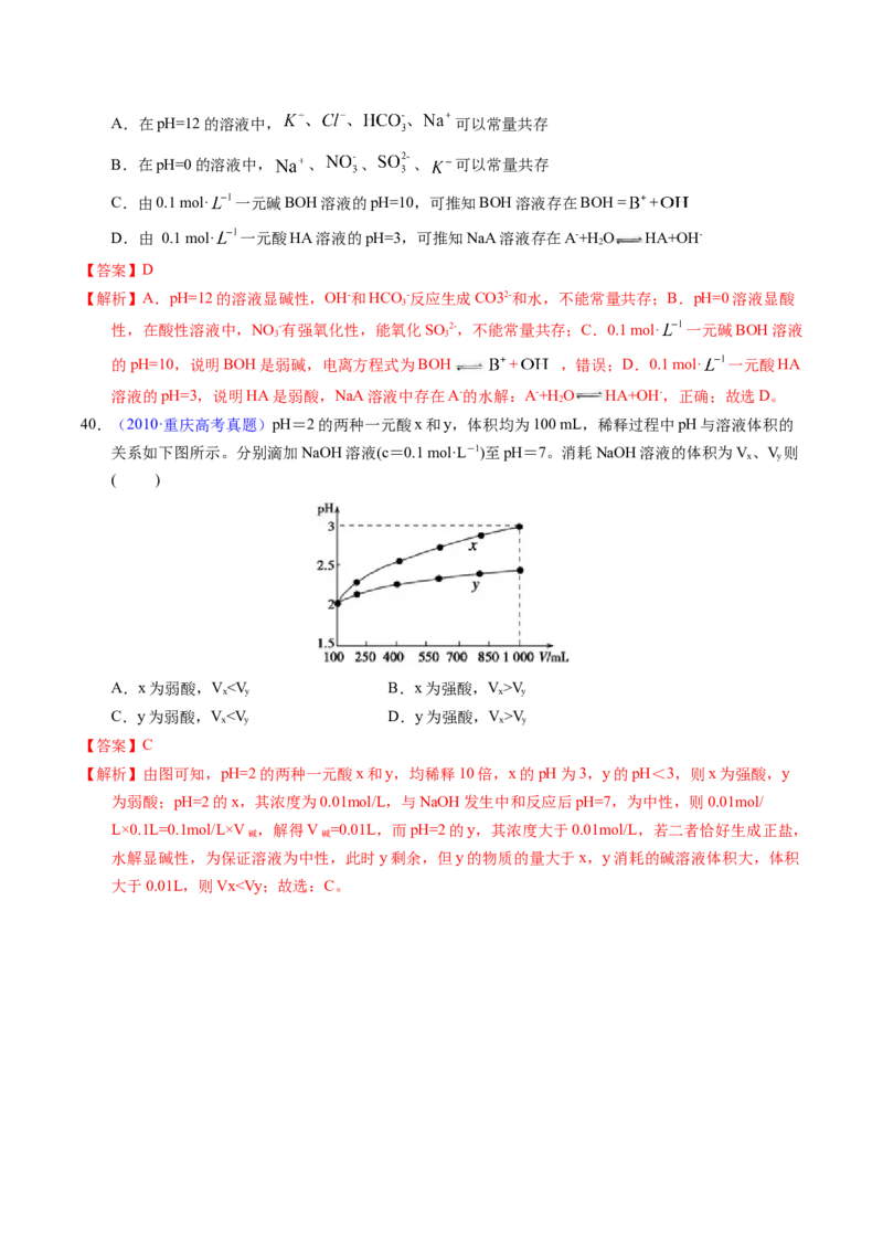 专题58弱电解质的电离（解析卷）_近10年高考真题汇编（必刷）_十年（2014-2024）高考化学真题分项汇编（全国通用）_十年（2014-2023）高考化学真题分项汇编（全国通用）