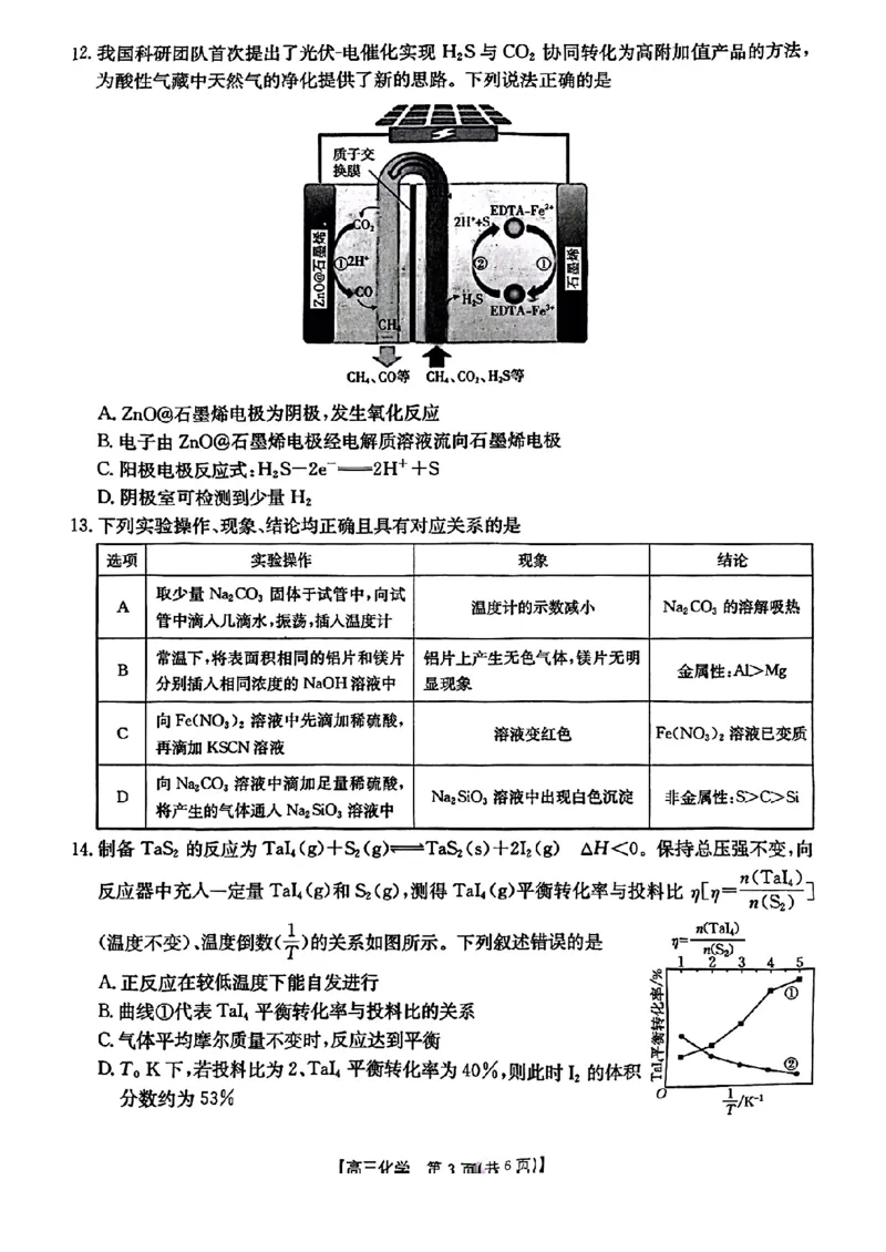 辽宁省金太阳2025届高三1月联考化学_2025年1月_250111辽宁省金太阳2025届高三1月联考_辽宁省金太阳2025届高三1月联考化学