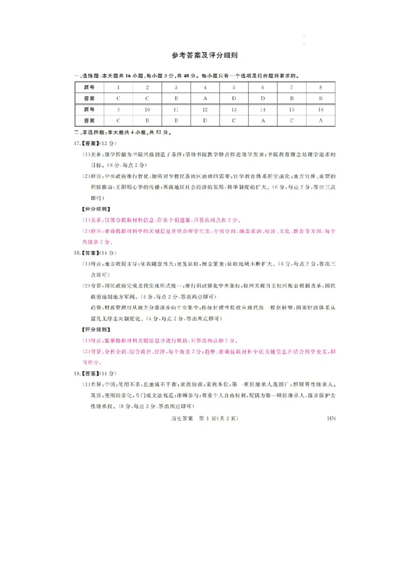 河南省金科新未来2025届高三4月一模考试历史答案_2025年4月_2504122025届河南省金科新未来联考高三下学期4月模拟预测（全科）_2025届河南省金科新未来联考高三下学期4月模拟预测历史