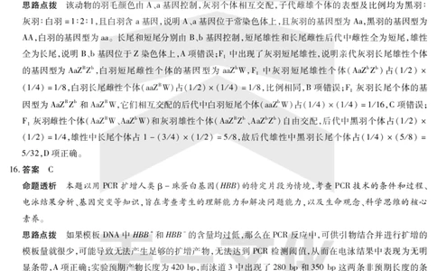 生物答案天一大联考&middot;2024-2025学年（下）高三第二次四省联考（陕西、山西、青海、宁夏）_2025年5月_天一大联考2024-2025学年（下）高三第二次四省联考（陕西、山西、青海、宁夏）
