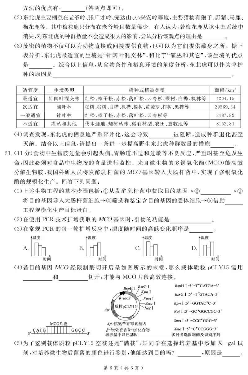 广西南宁市2025届高三第三次适应性测试生物试题（扫描版有解析）_2025年4月_250427广西南宁市2025届普通高中毕业班第二次适应性测试（全科）
