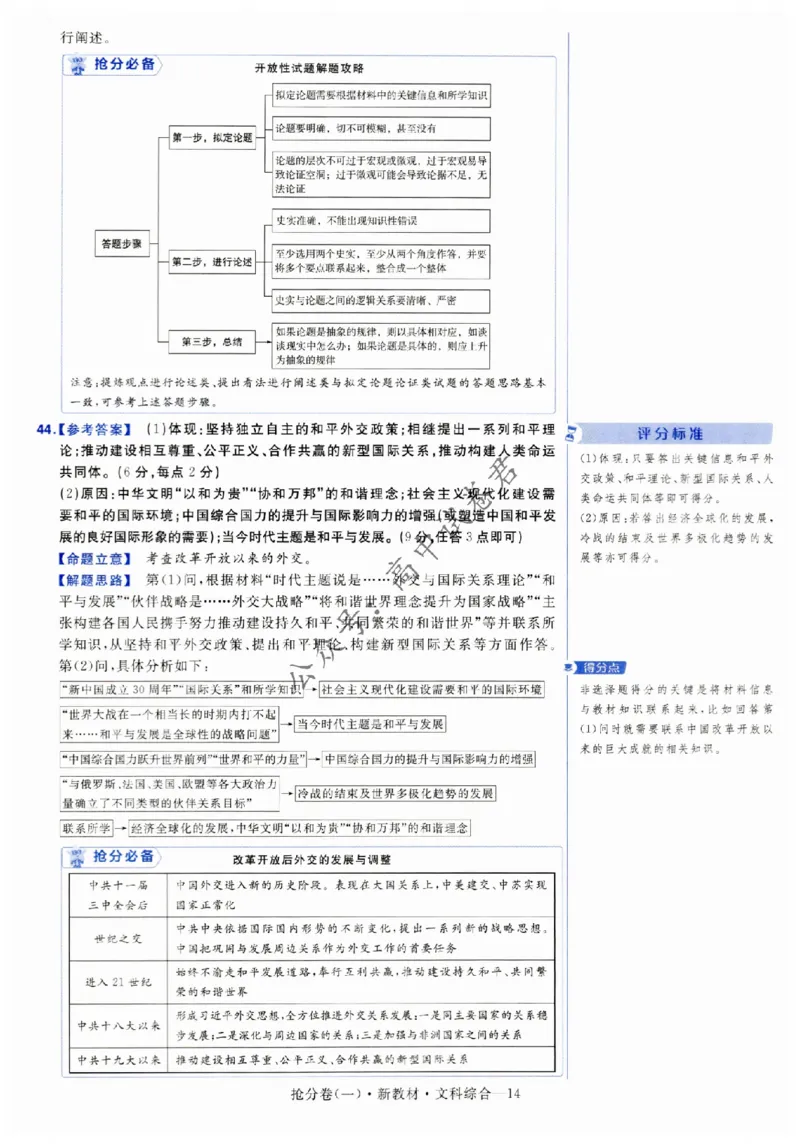 2024抢分密卷高考抢分卷文科综合新教材评分标准_1_2024高考押题卷_12024天星全系列_tx抢分密卷_tx抢分密卷（新教材）_新教材文科综合