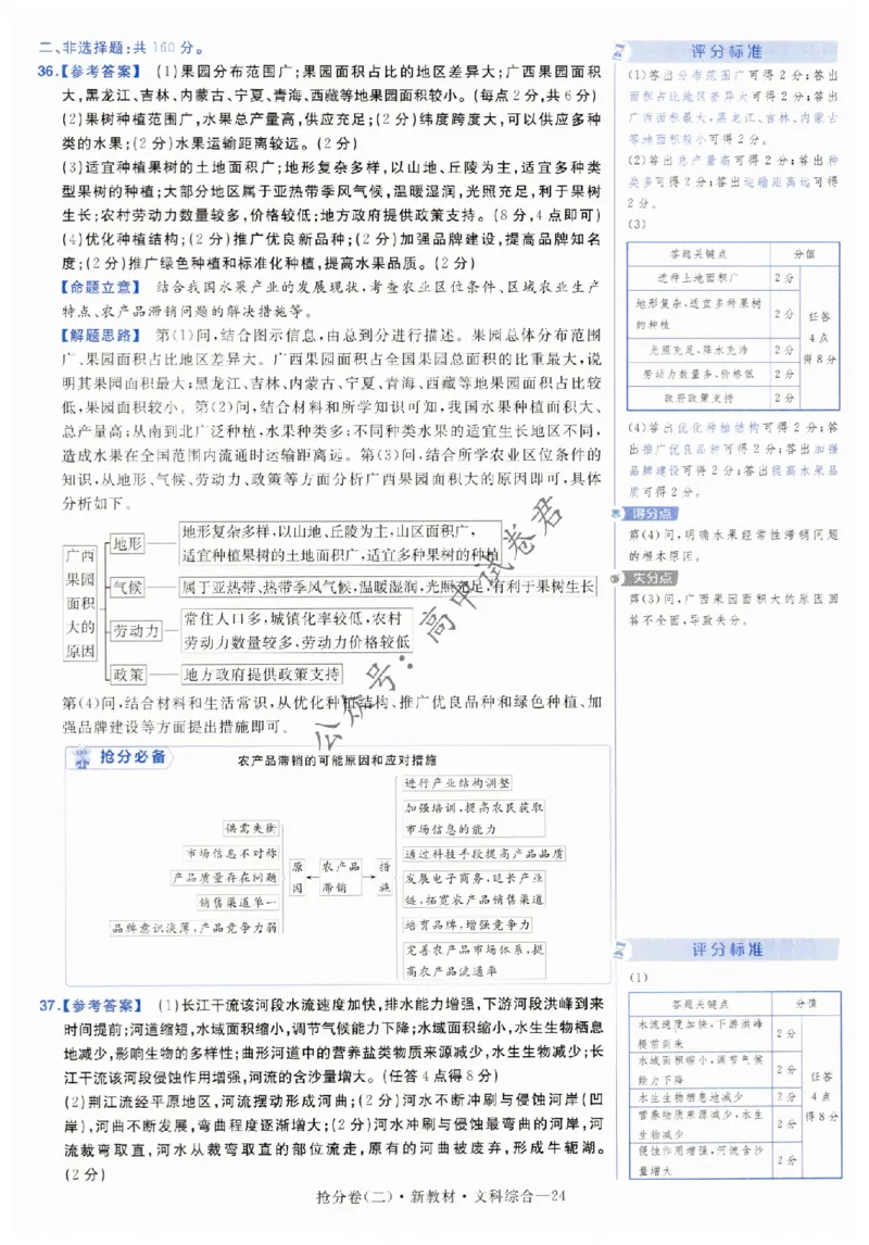 2024抢分密卷高考抢分卷文科综合新教材评分标准_1_2024高考押题卷_12024天星全系列_tx抢分密卷_tx抢分密卷（新教材）_新教材文科综合