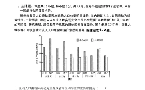 海南四校2024-2025学年高三下学期3月月考地理试题_2025年4月_2504012025届海南省海南中学、海口市第一中学、文昌中学、嘉积中学四校高三下学期模拟联考