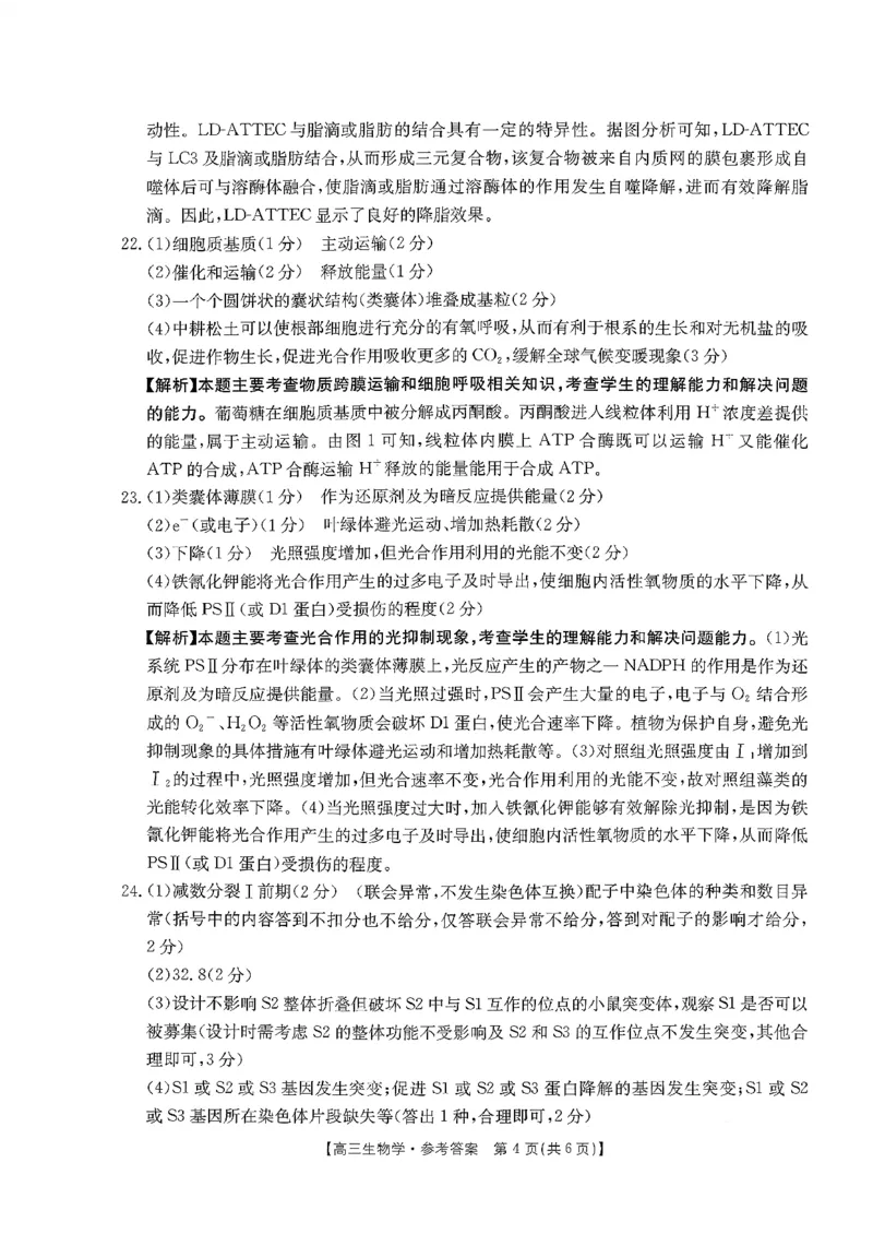 生物试题及参考答案_2025年10月_251013山东省金太阳百校大联考2025-2026学年高三上学期10月联考（全科）
