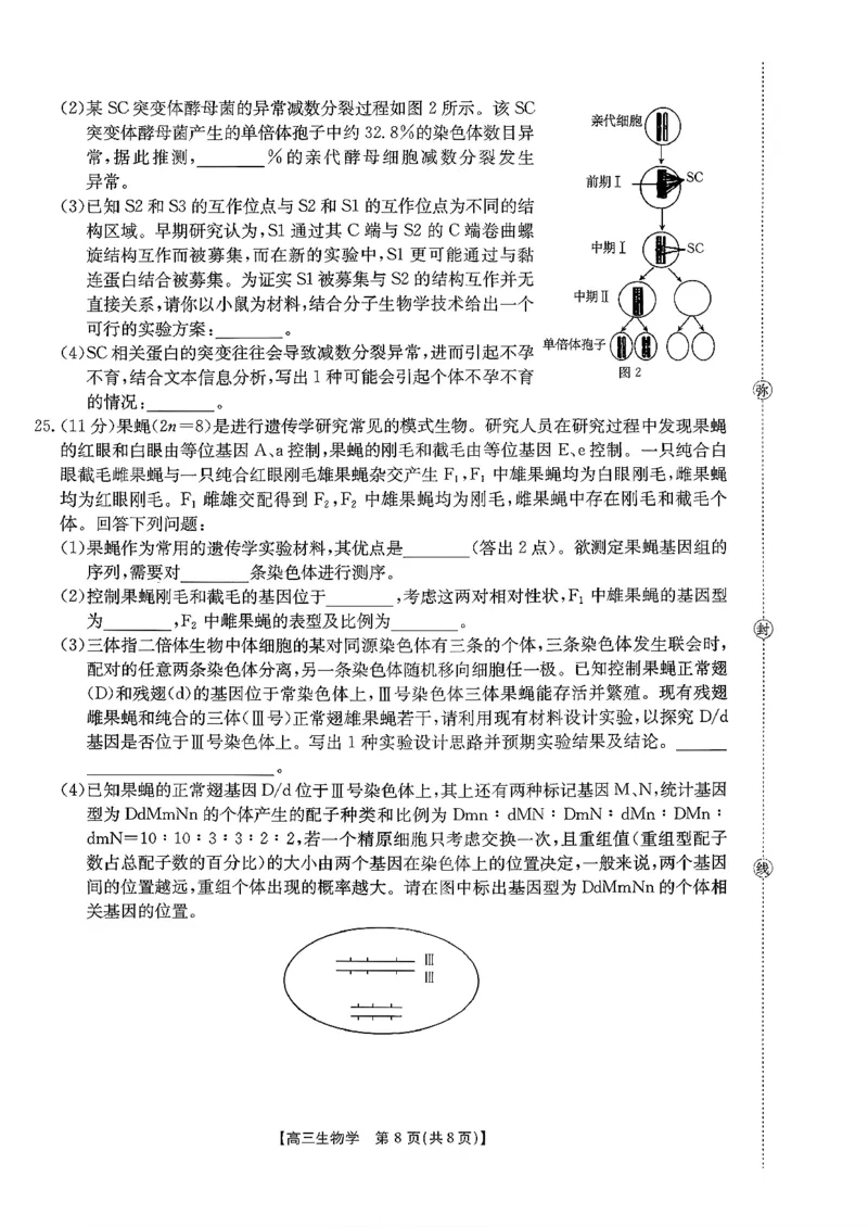 生物试题及参考答案_2025年10月_251013山东省金太阳百校大联考2025-2026学年高三上学期10月联考（全科）