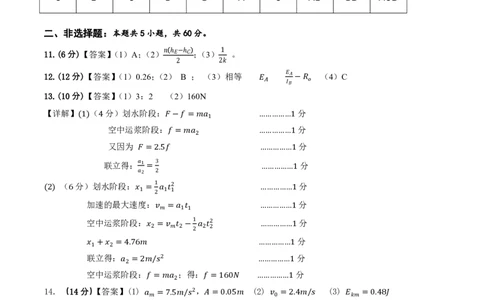 湖北省武汉市江岸区2024-2025学年高三上学期1月期末物理答案_2025年1月_250113湖北省武汉市江岸区2024-2025学年高三上学期1月期末（全科）