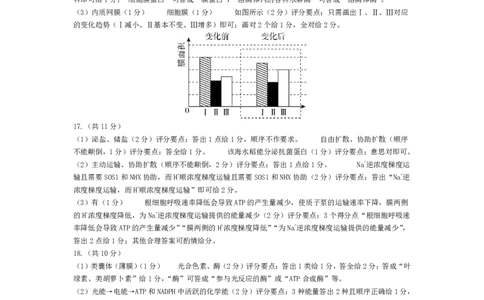 生物学合肥专版安徽高三年级十月调研考试评分细则_2025年10月_251018安徽天一大联考豫皖联考2026届高三上学期十月调研考试（全科）_安徽高三年级十月调研考试答案
