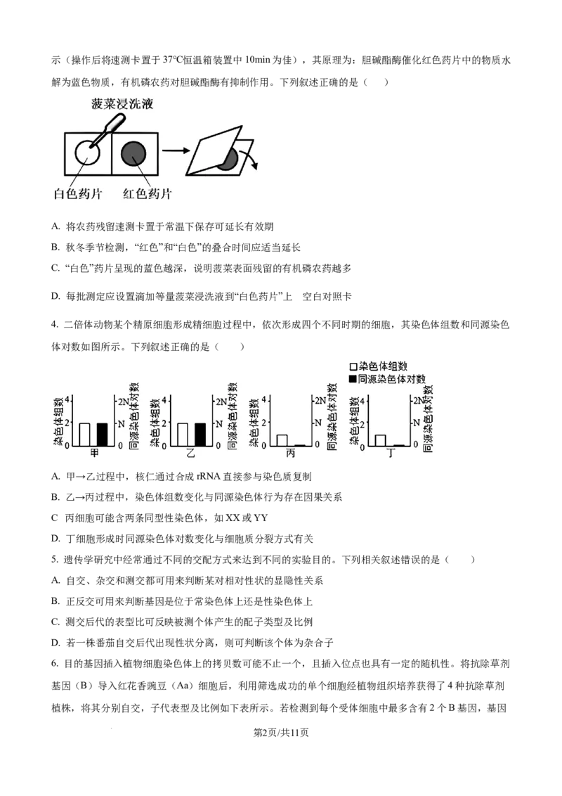精品解析：山西省山大附中2025-2026学年高三上学期9月月考生物试题（原卷版）_2025年9月