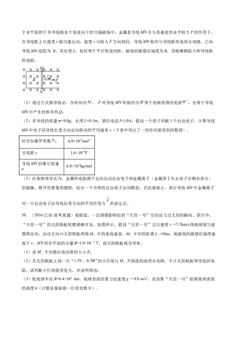 专题47法拉第电磁感应定律（原卷卷）-十年（2014-2023）高考物理真题分项汇编（全国通用）_近10年高考真题汇编（必刷）_十年（2014-2024）高考物理真题分项汇编（全国通用）