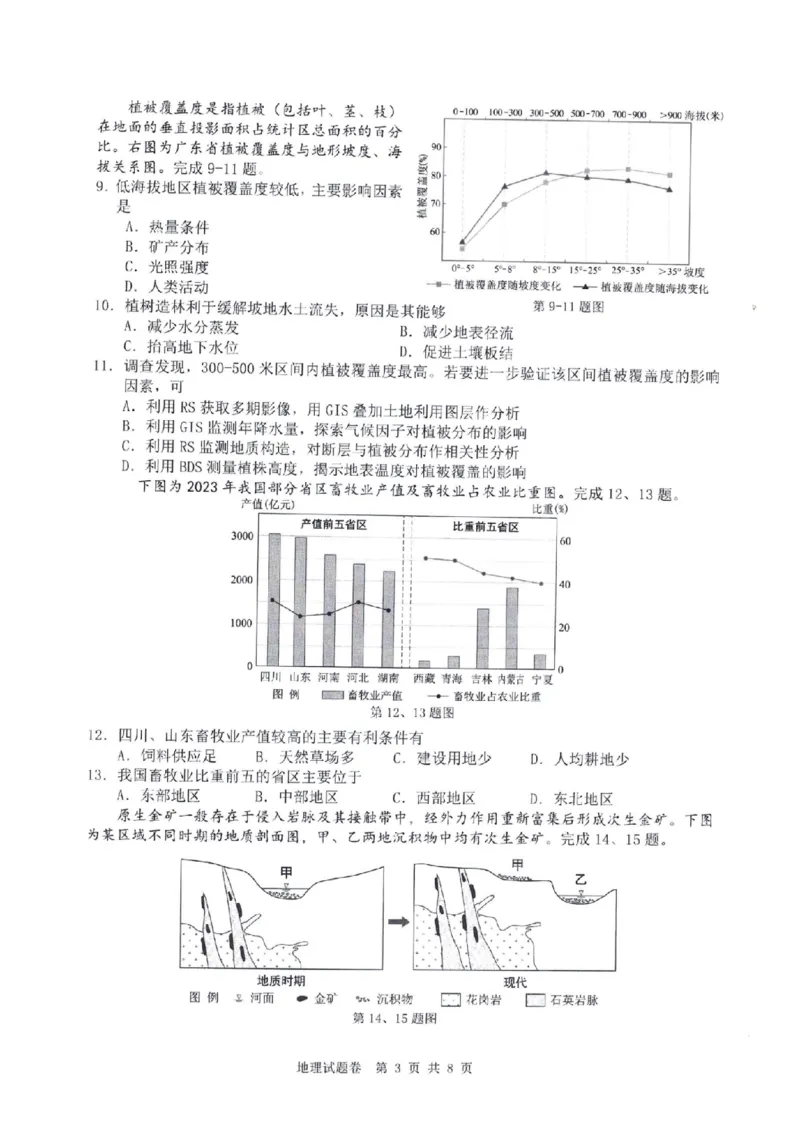 温州市普通高中2026届高三第一次适应性考试地理_2025年11月_251122浙江温州一模浙江省温州市普通高中2026届高三第一次适应性考试（全科）