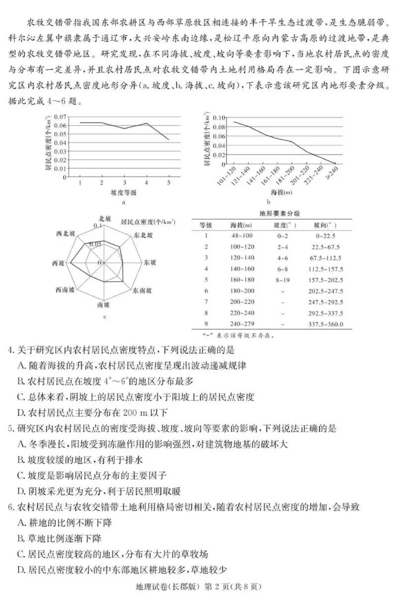 炎德&middot;英才大联考长郡中学2025届模拟试卷（一）地理_2025年5月_250510湖南省长郡中学2025届模拟试卷（一）（全科）_湖南炎德&middot;英才大联考长郡中学2025届模拟试卷（一）地理