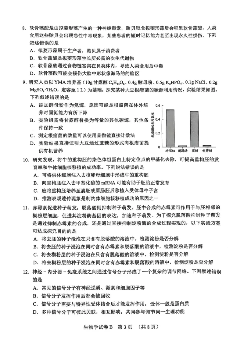 广东省广州市2025届普通高中毕业班综合测试（二）生物_2025年4月_250424广东省广州市普通高中毕业班2025年综合测试(二)（全科）