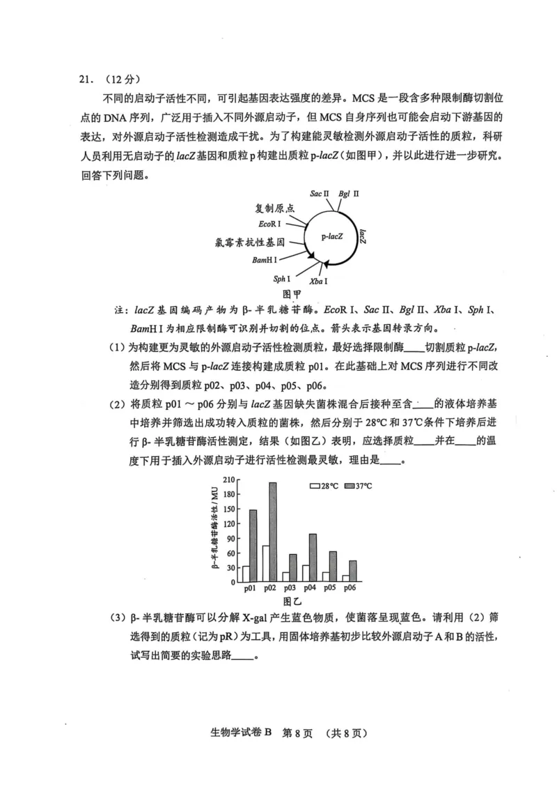 广东省广州市2025届普通高中毕业班综合测试（二）生物_2025年4月_250424广东省广州市普通高中毕业班2025年综合测试(二)（全科）