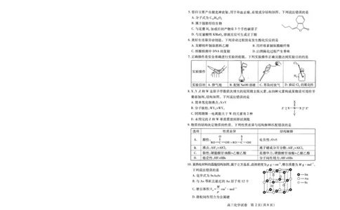 湖北省武汉市2025届高中毕业生四月调研考试化学_2025年4月_250418湖北省武汉市2025届高中毕业生四月调研考试（全科）_湖北省武汉市2025届高中毕业生四月调研考试化学