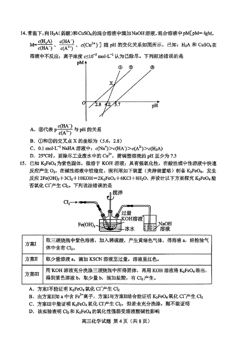 山东省菏泽市2025年高三二模考试化学_2025年5月_250511山东省菏泽市2025年高三二模考试（菏泽二模）（全科）