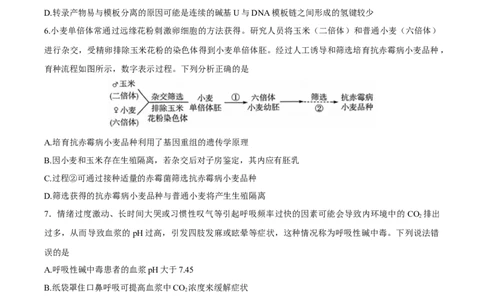 江苏省泰州中学2025届高三上学期一模试题生物Word版含答案_2025年1月_250109江苏省泰州中学2025届高三上学期一模试题