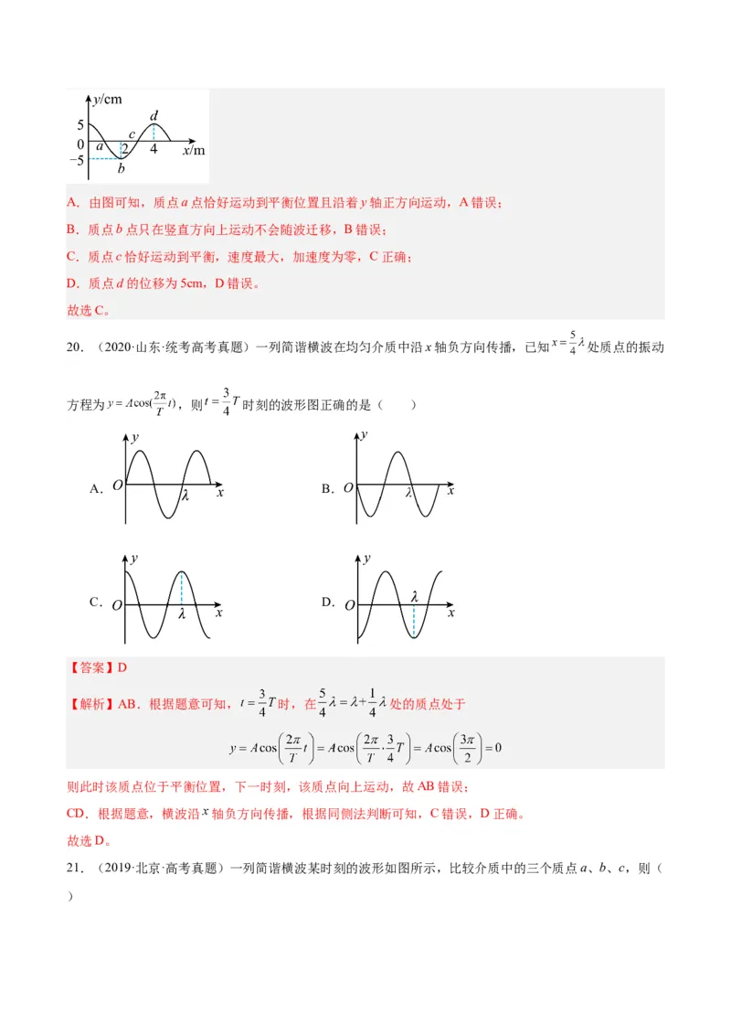 专题33机械波（一）（解析卷）-十年（2014-2023）高考物理真题分项汇编（全国通用）_近10年高考真题汇编（必刷）_十年（2014-2024）高考物理真题分项汇编（全国通用）