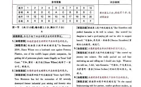 2024王后雄山东专版&mdash;&mdash;英语答案_2024高考押题卷_22024王hou雄_（新高考）2024王后雄押题预测卷（分科版）_3.英语