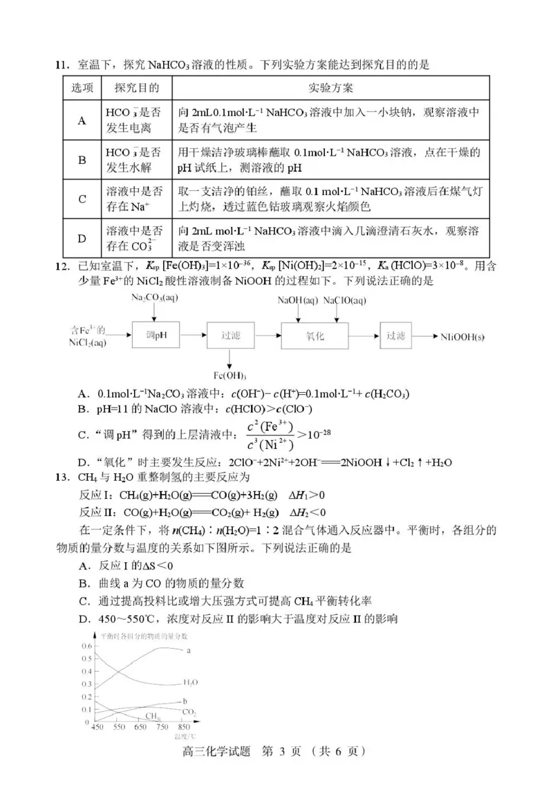 江苏盐城七校联考2026届高三上学期期初考试化学试卷_2025年9月_250924江苏省盐城市七校联盟2026届高三上学期9月第一次学情检测（全科）