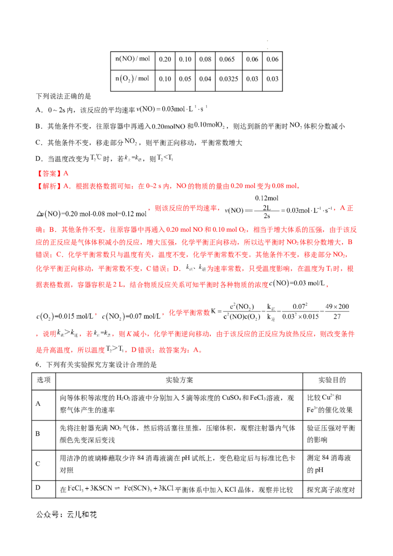 高二化学期中模拟卷（全解全析）(1)_1多考区联考_1014高二期中模拟卷（新高考通用）黄金卷：2024-2025学年高二上学期期中模拟考试_146