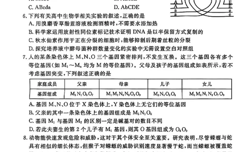河北省承德、张家口市2025届高三下学期统一模拟考试（一）生物试题_2025年3月_250313河北省承德、张家口市2025届高三下学期统一模拟考试（一）（全科）
