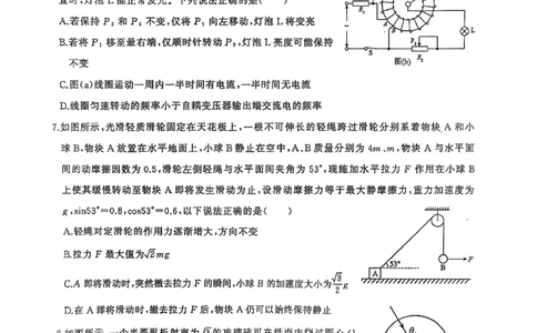 湖北省武汉市江岸区2024-2025学年高三上学期1月期末物理_2025年1月_250113湖北省武汉市江岸区2024-2025学年高三上学期1月期末（全科）