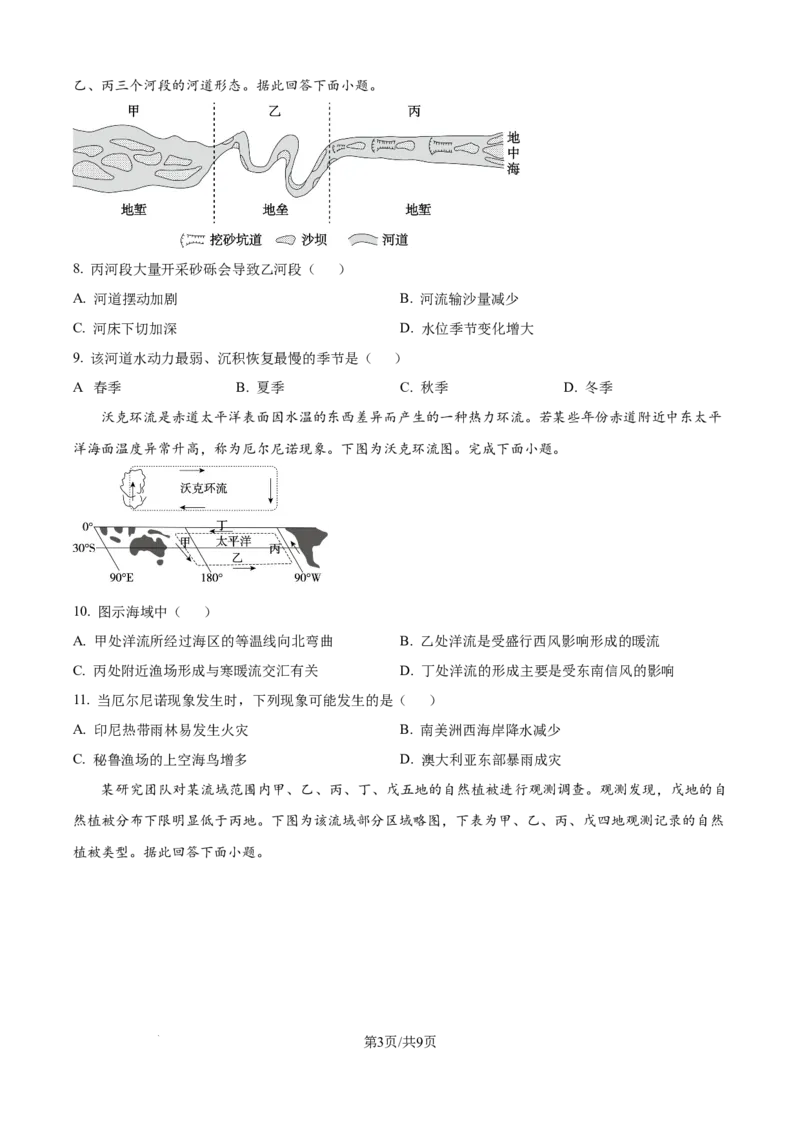 精品解析：江苏省连云港市部分学校2025-2026学年高三上学期10月月考地理试题（原卷版）_2025年10月_251016江苏省金太阳2025-2026学年高三10月联考（67C）