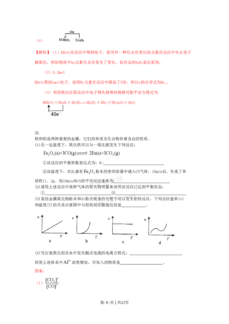 2009年高考化学试卷（上海）（解析卷）_化学历年高考真题_新&middot;PDF版2008-2025&middot;高考化学真题_化学（按试卷类型分类）2008-2025_自主命题卷&middot;化学（2008-2025）(1)