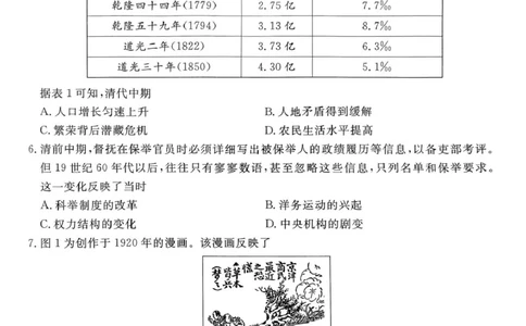 四川省2024-2025学年高三下学期第一次教学质量联合测评（2月联考）历史试题_2025年2月_2502182025届四川省高三下学期第一次教学质量联合测评