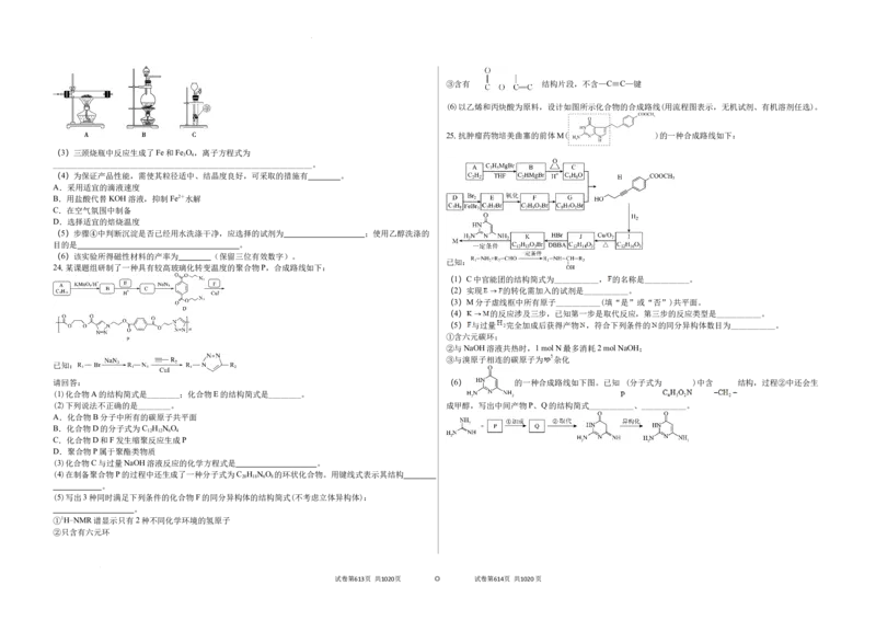 吉林省白城市实验高级中学2025届高三上学期1月期化学+答案_2025年1月_250108吉林省白城市实验高级中学2025届高三上学期1月期末考试
