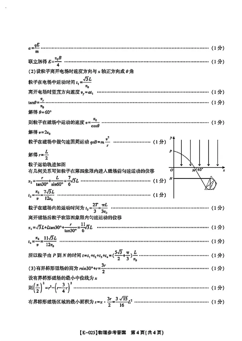 江西省九江十校2025届高三2月开学联考物理试卷（含解析）_2025年2月_250210江西省九江十校2025届高三2月开学联考