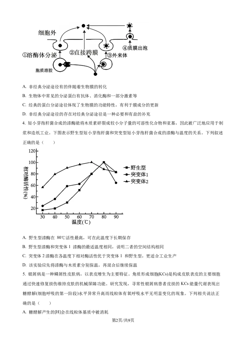 精品解析：重庆实验外国语学校2025-2026学年高三上学期9月月考2生物试题（原卷版）_2025年10月_251001重庆实验外国语学校2025-2026学年高三上学期9月月考（二）（全科）
