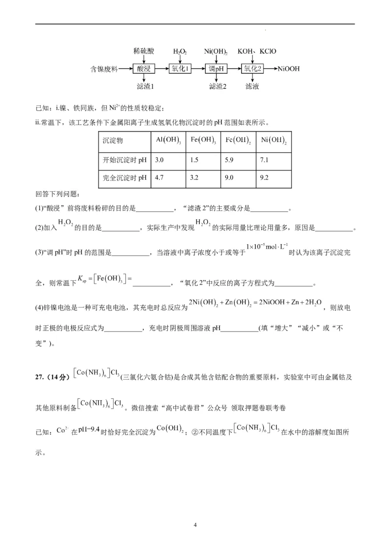 化学（全国乙卷）（考试版）_2023高考押题卷_学易金卷-2023学科网押题卷（各科各版本）_2023学科网押题卷-学易金卷-化学_化学（全国乙卷）-学易金卷：2023年高考考前押题密卷