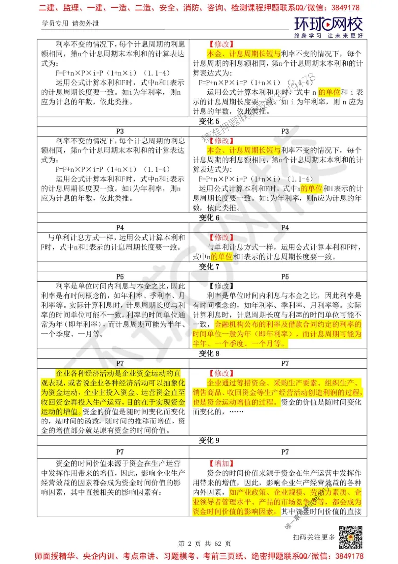 2025环球网校一级建造师《建设工程经济》教材对比明细_2026年一级建造师_2026年一建经济_2025年一建经济SVIP
