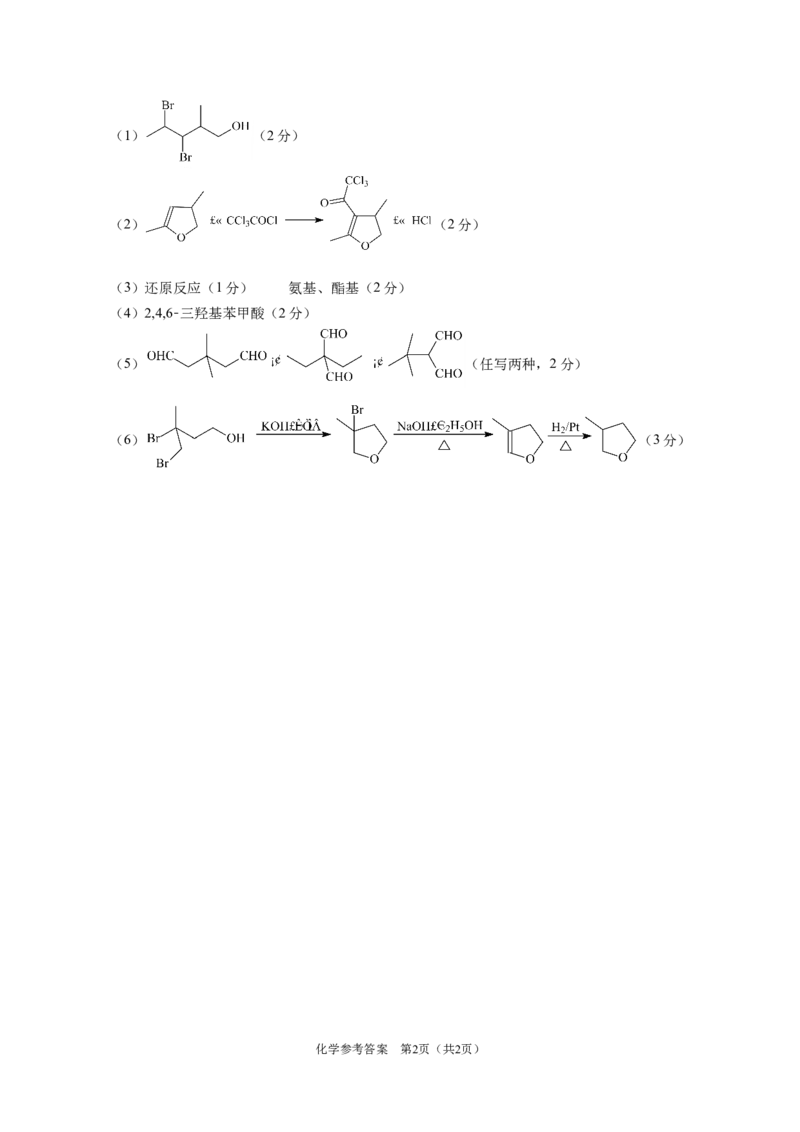 四川省绵阳市高中2022级第二次诊断性考试化学答案_2025年1月_250117四川省绵阳市高中2022级第二次诊断性考试（全科）_四川省绵阳市高中2022级第二次诊断性考试化学