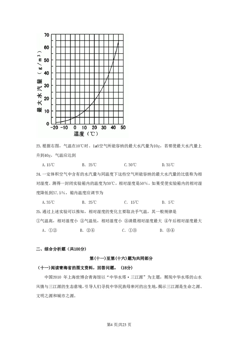 2010年高考地理试卷（上海）（解析卷）_地理历年高考真题_新&middot;PDF版2008-2025&middot;高考地理真题_地理（按省份分类）2008-2025_2008-2021,2024-2025&middot;（上海）地理高考真题