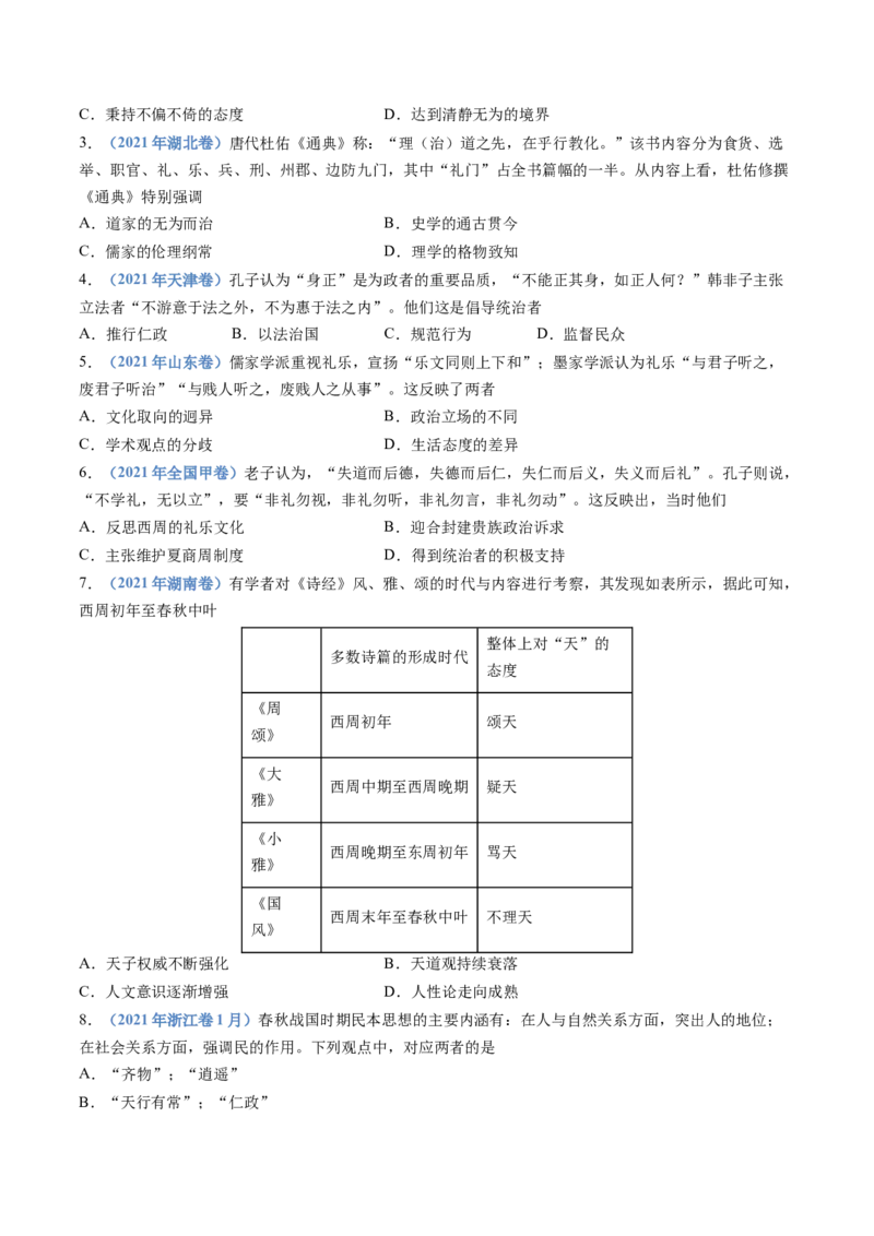 专题01从中华文明起源到秦汉统一多民族封建国家的建立与巩固（学生卷）_近10年高考真题汇编（必刷）_十年（2014-2024）高考历史真题分项汇编（全国通用）_252