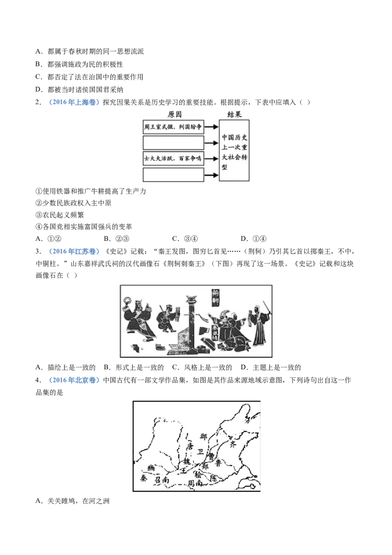 专题01从中华文明起源到秦汉统一多民族封建国家的建立与巩固（学生卷）_近10年高考真题汇编（必刷）_十年（2014-2024）高考历史真题分项汇编（全国通用）_252
