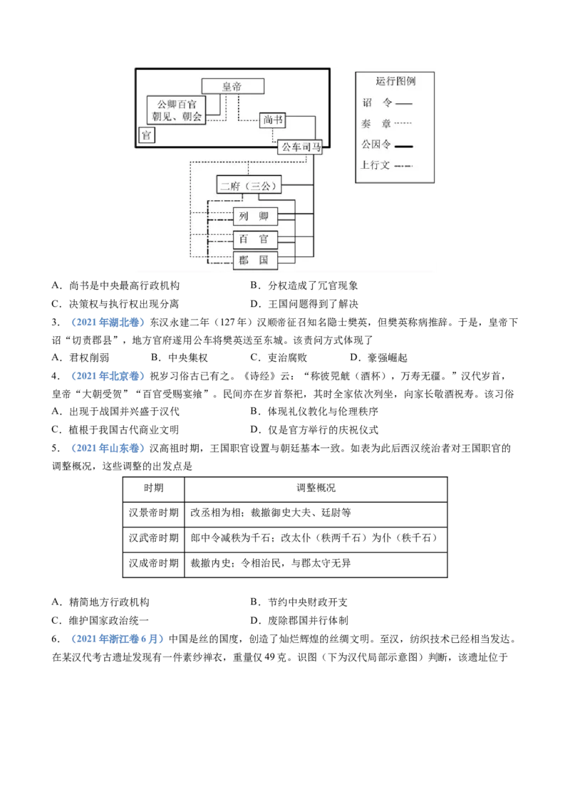专题01从中华文明起源到秦汉统一多民族封建国家的建立与巩固（学生卷）_近10年高考真题汇编（必刷）_十年（2014-2024）高考历史真题分项汇编（全国通用）_252