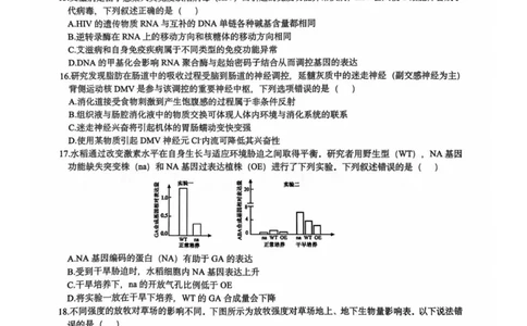 浙江省六校联盟2025届高三下学期5月模拟考试生物试卷（含答案）_2025年5月_250526浙江省六校（杭二温中金华一中绍兴一中舟山中学衢州二中）联盟2025届高三5月模拟预测卷（全科）