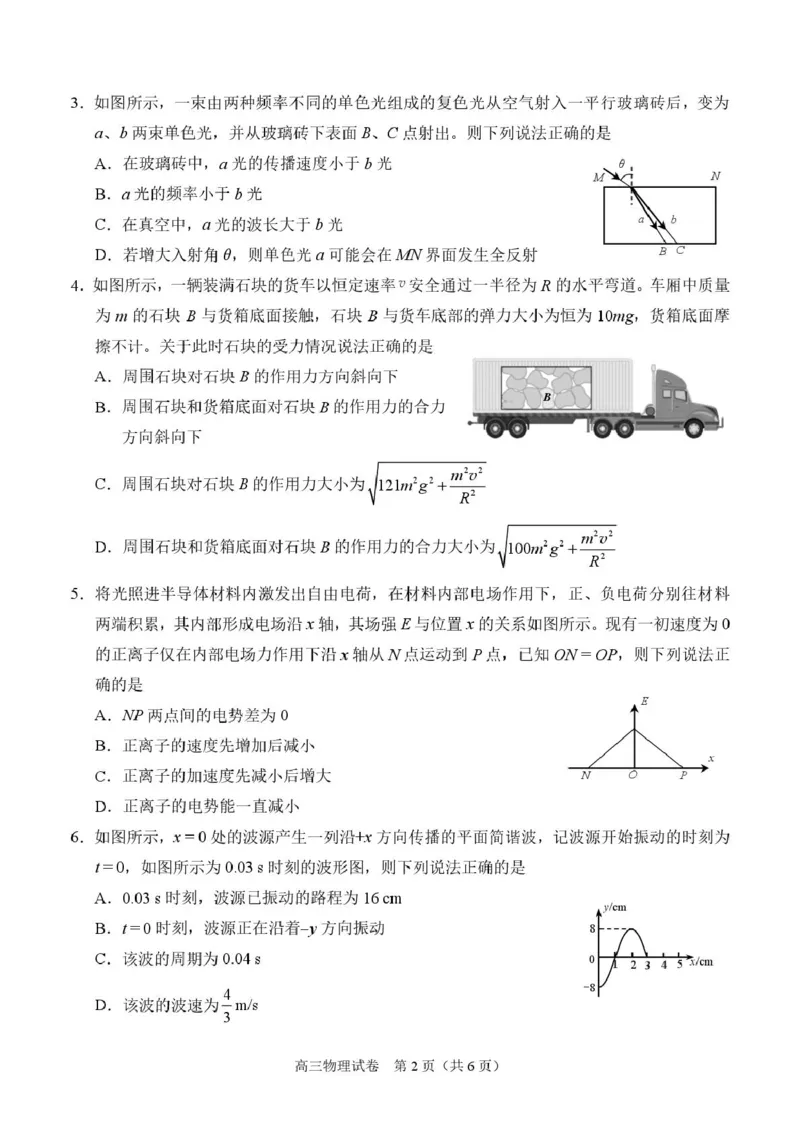 广西示范性高中9月高三联合调研测试物理_2025年9月_250928考阅评广西示范性高中2025-2026学年高三上学期9月联合调研测试（全科）