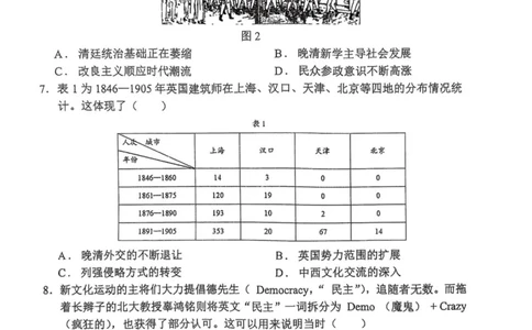 福州三中2024-2025学年第二学期高三第十一次质量检测历史+答案_2025年3月_250304福州三中2024-2025学年第二学期高三第十一次质量检测