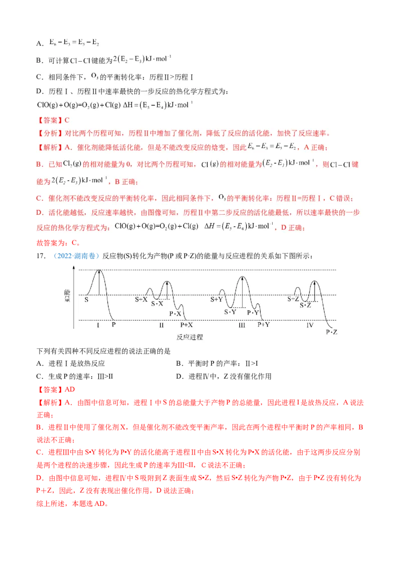 专题06化学反应中的能量变化和反应机理-三年（2022-2024）高考化学真题分类汇编（全国通用）（教师卷）_近10年高考真题汇编（必刷）