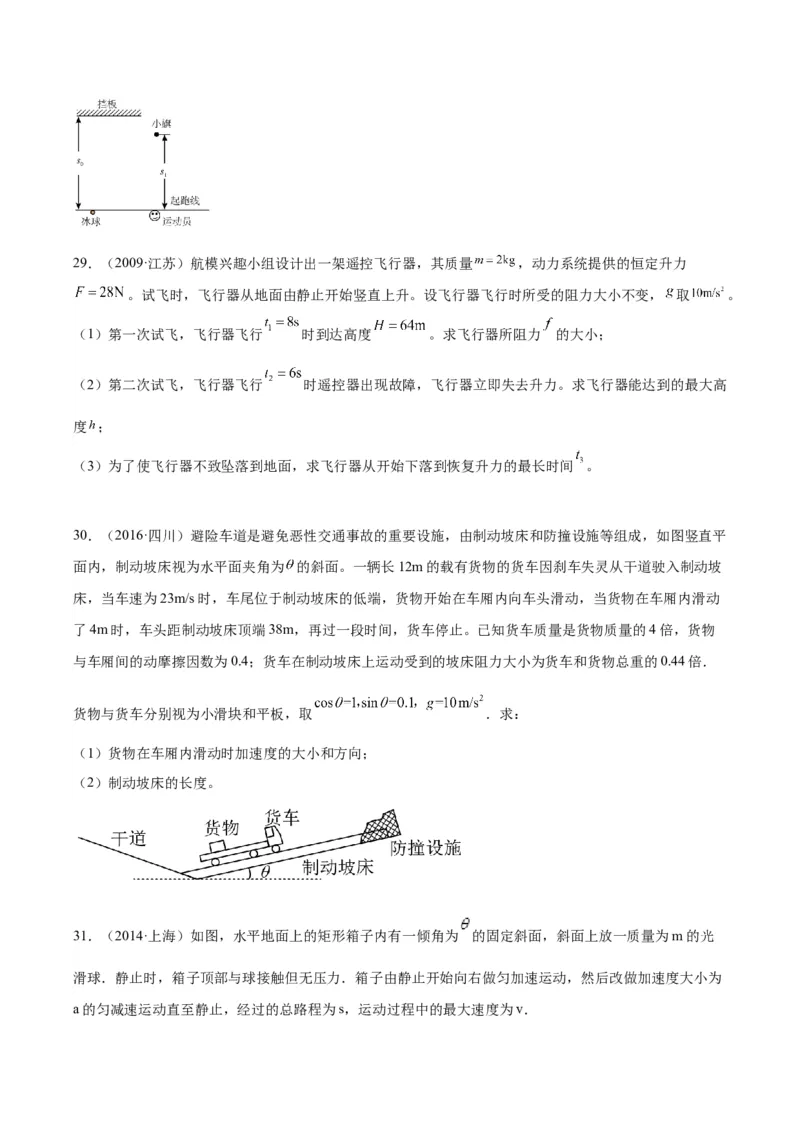 专题09牛顿运动定律应用（学生卷）-十年（2014-2023）高考物理真题分项汇编（全国通用）_近10年高考真题汇编（必刷）_十年（2014-2024）高考物理真题分项汇编（全国通用）