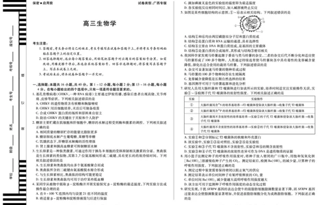 生物学(广西专版)天一大联考&middot;湖南省、广西省2025-2026学年高三上学期阶段性检测（二）_2025年9月